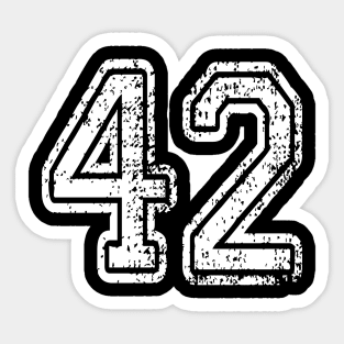 Number 42 Grungy in white Sticker